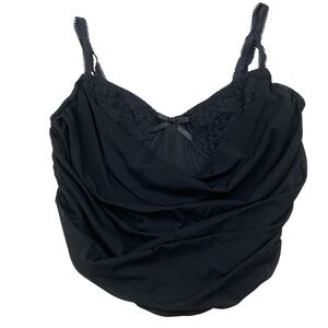 Sexy Black lace ruched mesh bustier